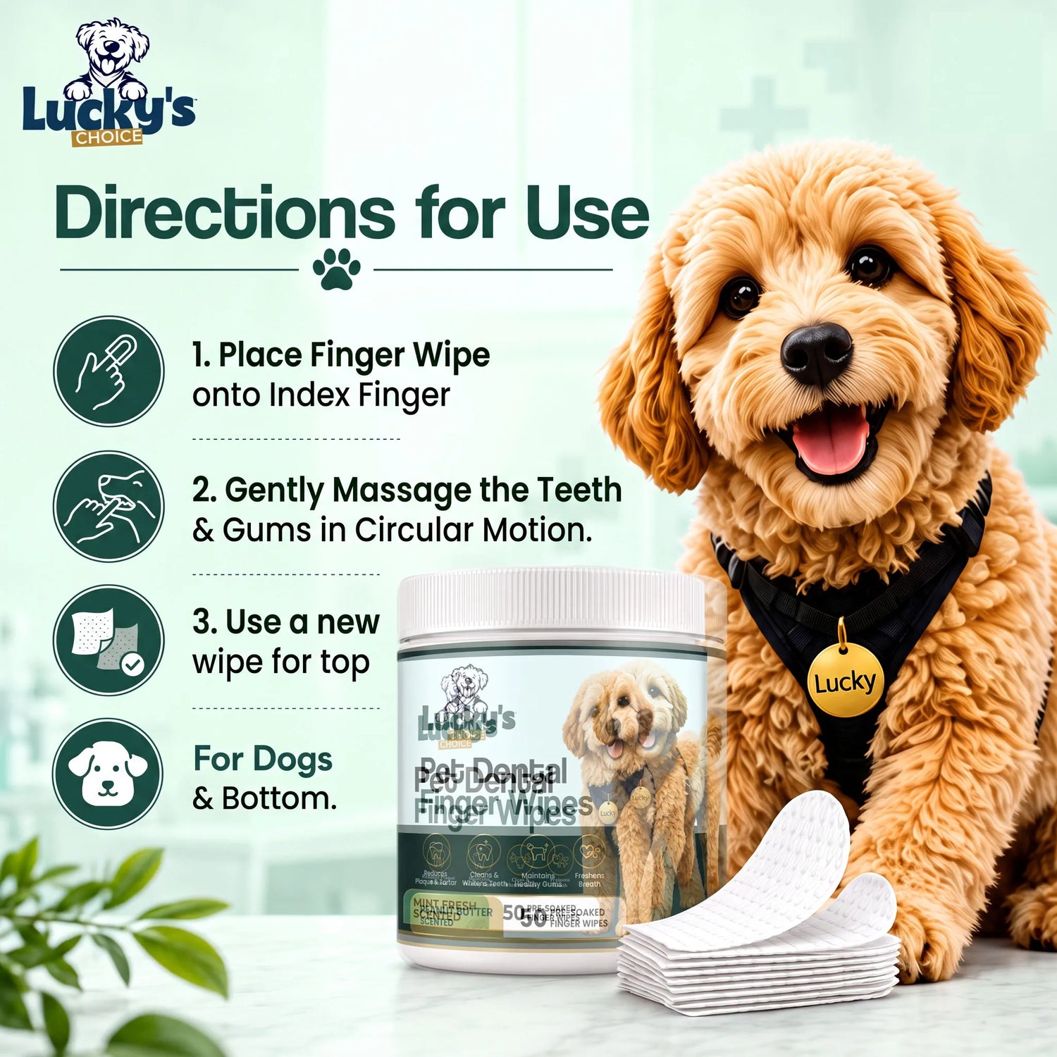 Pet Dental Finger Wipes